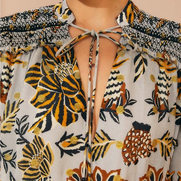 Farm Rio Floral Tapestry Mini Dress - Silver - Picture 3 of 7